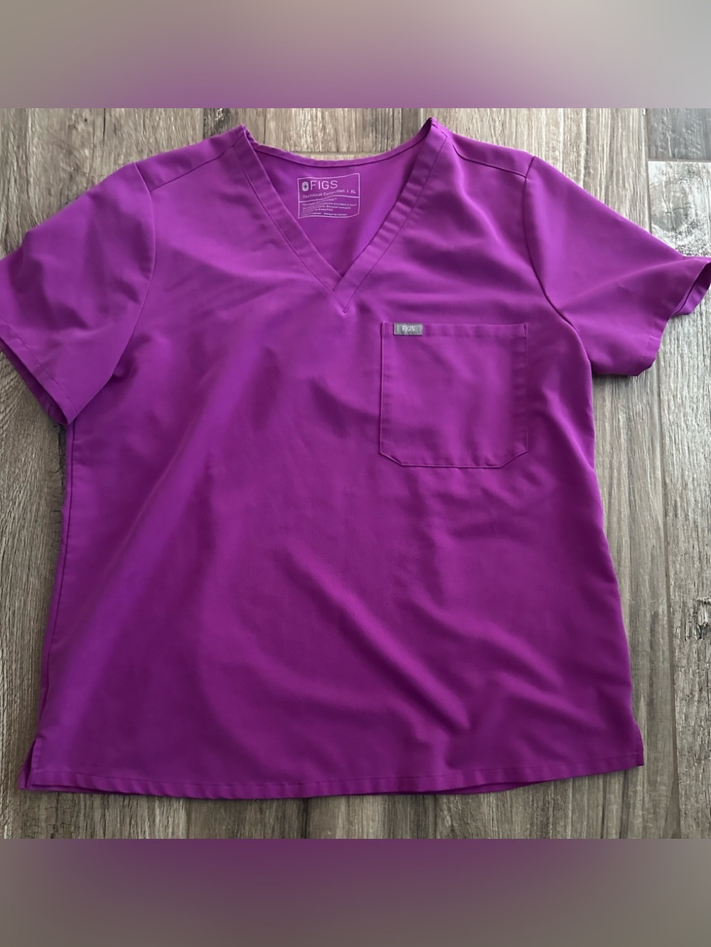 FIGS Catarina Scrub Top V-Neck Purple XL